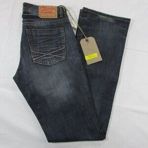 Stetson Men's 1014 Rocker Raw X Back Pocket Bootleg Jeans - Med Blue